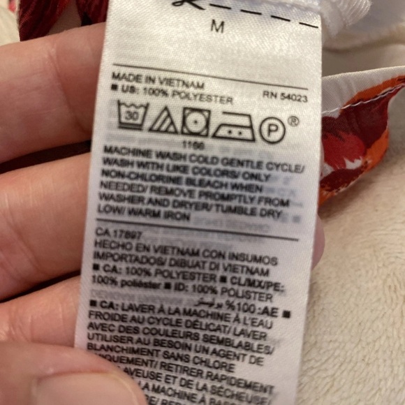 Old Navy White Blouse with Pink and Orange Floral Design - Picture 3 of 14